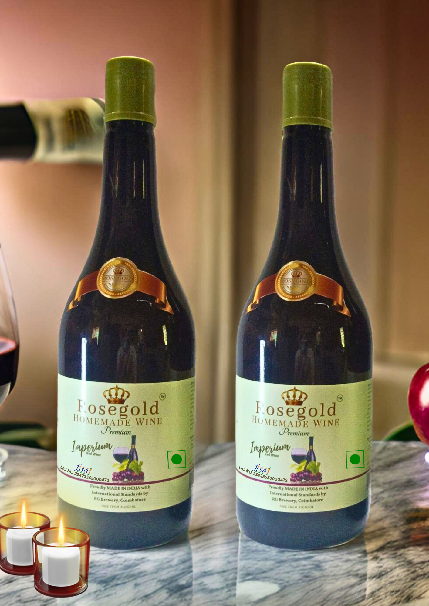 Rosegold - IMPERIUM - Red wine 1 Litre Twin Pack (Set Of 2)