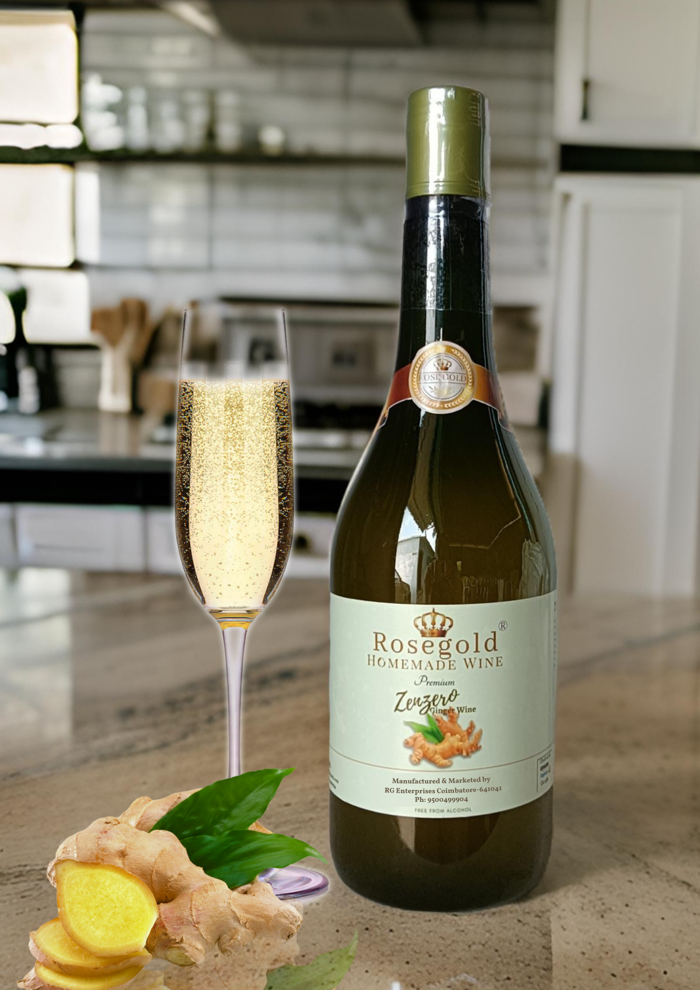 Rosegold LA ZENZERO - Ginger Wine - 1 L  (1000ml)