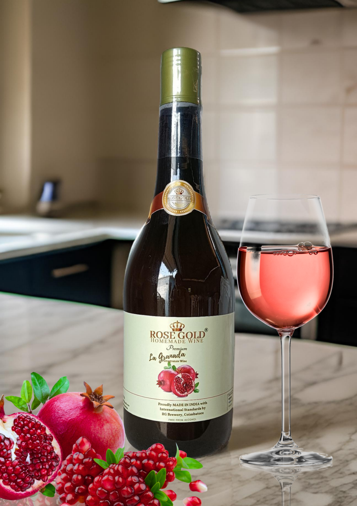 Rosegold LA GRANADA - Pomegranate Wine 1 Ltr (1000ml)