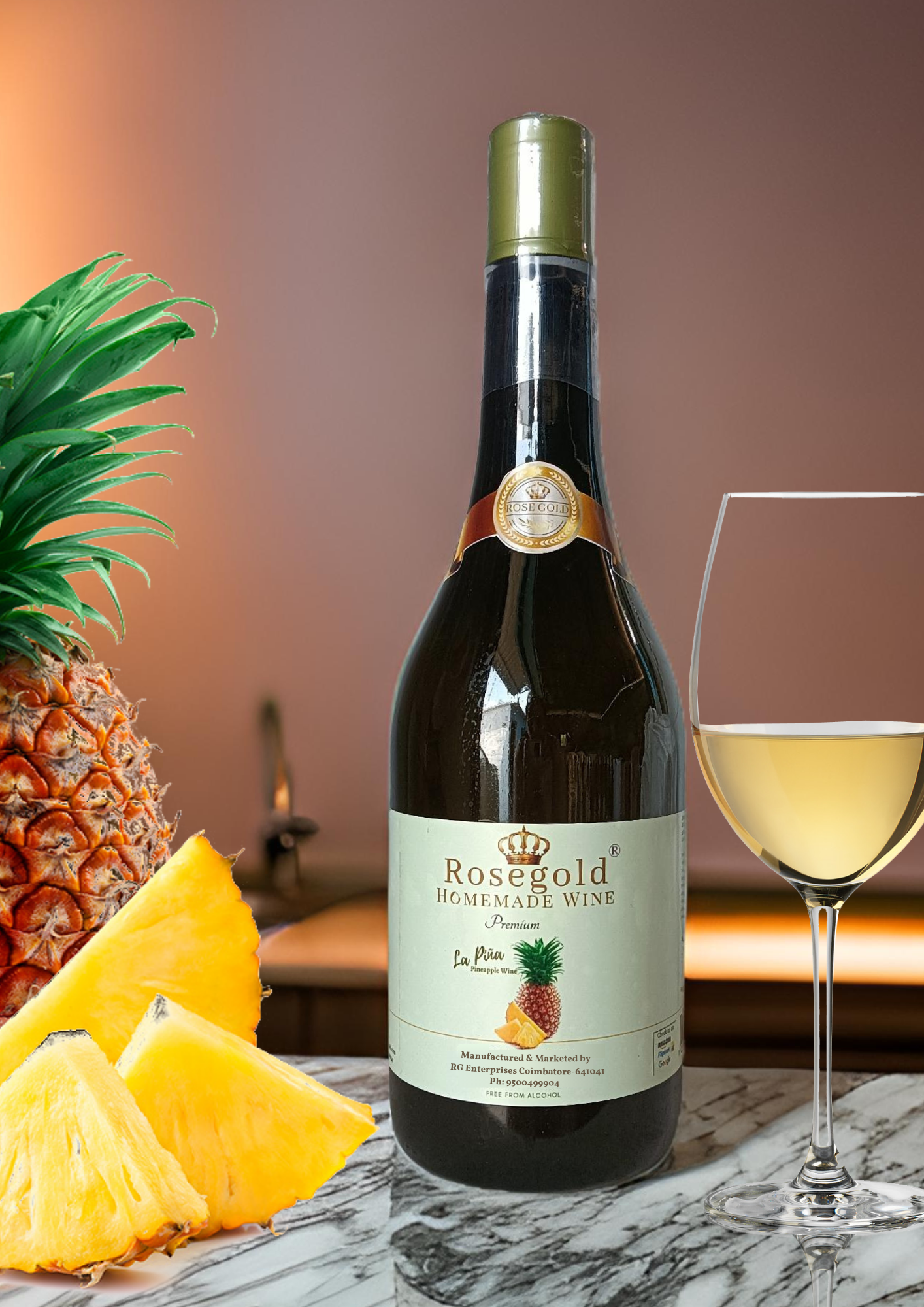 Rosegold LA PIÑA - Pineapple Wine - 1 L (1000ml)