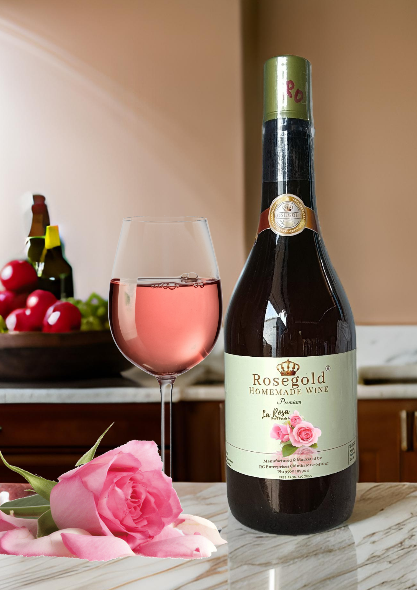 Rosegold - LA ROSA - Rose Petal's Wine - 1 L (1000ml)