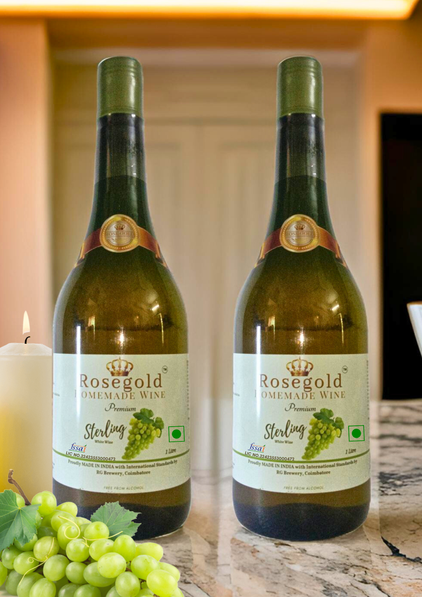 Rosegold STERLING - White Wine 1 Ltr Twin Pack (Set of 2)